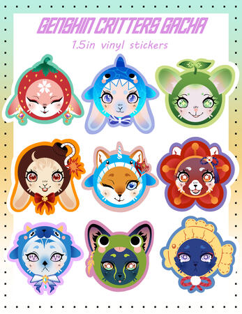 'Genshin Critters' sticker set