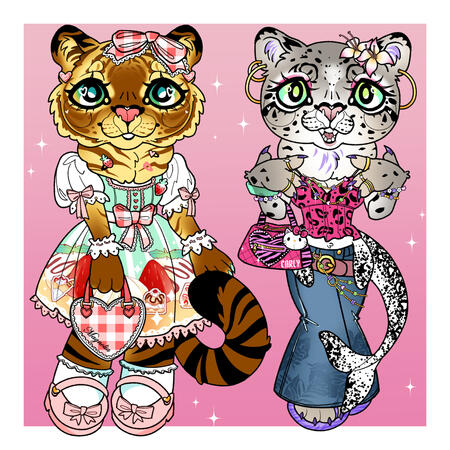 'Dress-Up!' standee pair